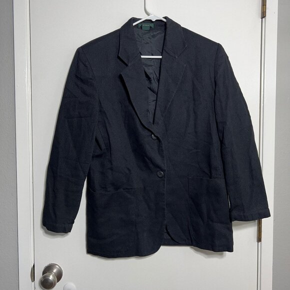 J. Crew 100% Cotton Black Blazer Menswear Look Women's Size 10 - Picture 1 of 6